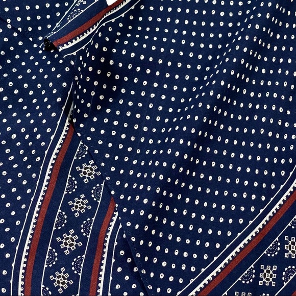 Derek Lam 10 Crosby size 4  lace up tank, blue & red ruffles & polka dots design - Picture 8 of 15